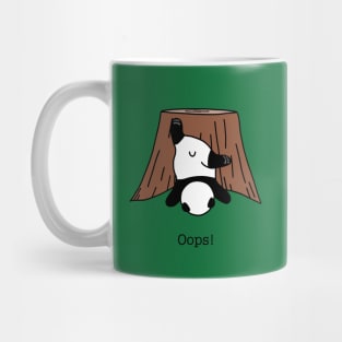 Clumsy baby panda bear cub (black) Mug